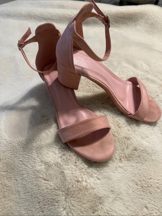 Herstyle Shoes - Herstyle Blush Pink Ankle-Strap Block Heels